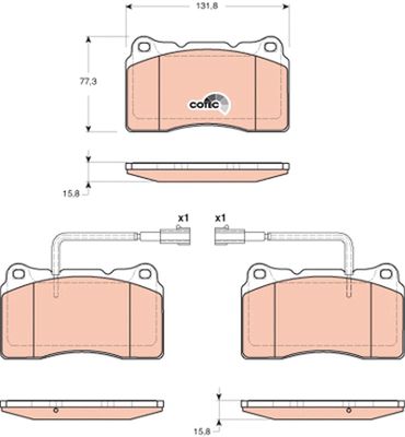 Kit de plaquettes de frein, frein à disque