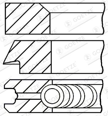 Jeu de segments de pistons